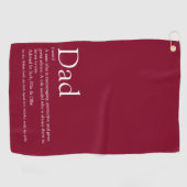 Beste Papa Vader Ooit Definitie Fun Burgundy Golfhanddoek (Horizontaal)