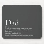 Beste Papa Vader Ooit Definitie Grijs Muismat<br><div class="desc">Personaliseer voor je speciale vader, papa of vader om een uniek cadeau te maken voor Vaderdag, verjaardagen, Kerstmis of elke dag dat je wilt laten zien hoeveel hij voor je betekent. Een ideale manier om hem te laten zien hoe geweldig hij elke dag is. Ontworpen door Thisisnotme©</div>