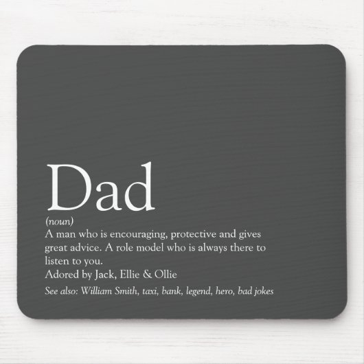 Beste Papa Vader Ooit Definitie Grijs Muismat (Voorkant)