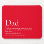 Beste Papa Vader Ooit Definitie Pret Rood Muismat<br><div class="desc">Personaliseer voor je speciale papa, vader of daddy om een uniek cadeau te maken voor Vaderdag, verjaardagen, Kerstmis of elke dag dat je wilt laten zien hoeveel hij voor je betekent. Een ideale manier om hem te laten zien hoe geweldig hij elke dag is. Ontworpen door Thisisnotme©</div>