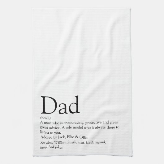 Beste Papa, Vader, Ooit Definitie Theedoek (Verticaal)