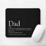 Beste Papa Vader Ooit Definitie Zwart Muismat<br><div class="desc">Personaliseer voor je speciale papa, vader of papa om een uniek cadeau te maken voor Vaderdag, verjaardagen, Kerstmis of elke dag dat je wilt laten zien hoeveel hij voor je betekent. Een ideale manier om hem te laten zien hoe geweldig hij elke dag is. Ontworpen door Thisisnotme©</div>