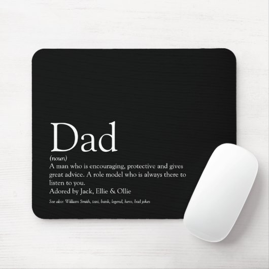 Beste Papa Vader Ooit Definitie Zwart Muismat (Met muis)