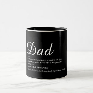 Beste papa, vader, papa ooit definitie script tweekleurige koffiemok