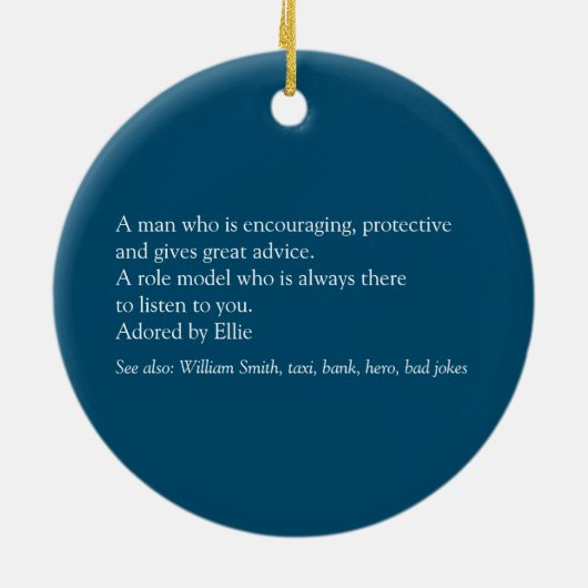 Beste Papa, Vader, Pappa Definitie Foto Keramisch Ornament (Achterkant)