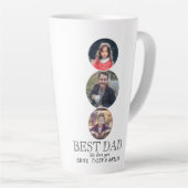 Beste Papa Vaderdag 3 Ovaal Fotocollage Latte Mok (Rechterhoek)