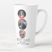Beste Papa Vaderdag 3 Ovaal Fotocollage Latte Mok (Rechts)