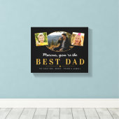Beste Papa Vaderdag cadeau van kinderen Foto Canvas Afdruk (Insitu (Houten vloer))
