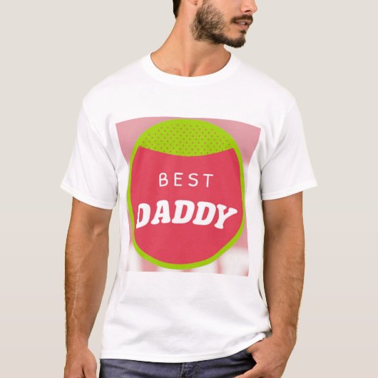 Beste Papa Vaderdag Cute Badge Ontwerp. T-shirt (Voorkant)