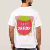 Beste Papa Vaderdag Cute Badge Ontwerp. T-shirt (Achterkant)
