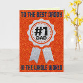 Beste papa Vaderdag Glitter Kaart (Gele Bloem)