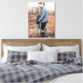 Beste papa Vaderdag Keepsake gepersonaliseerde fot Canvas Afdruk (Insitu (Slaapkamer))