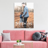 Beste papa Vaderdag Keepsake gepersonaliseerde fot Canvas Afdruk (Insitu (Woonkamer))