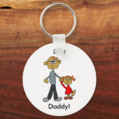 Beste papa Vaderdag Vader Daughter Cartoon Sleutelhanger (Voorkant)