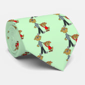 Beste papa Vaderdag Vader Daughter Cartoon Stropdas (Opgerold)