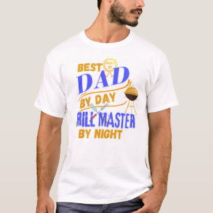 Beste papa van dag, Grill Master van nacht grappig T-shirt
