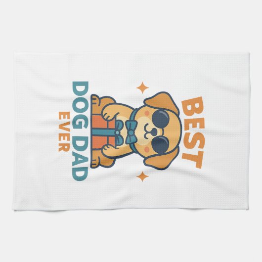 Beste papa van de hond ooit � Grappige vaderdag ho Theedoek (Horizontaal)
