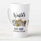 Beste Papa van de Wereld Aangepaste 3 Foto Collage Latte Mok (Linkerhoek)