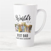 Beste Papa van de Wereld Aangepaste 3 Foto Collage Latte Mok (Rechts)