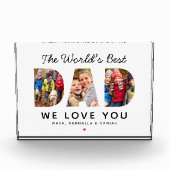 Beste Papa van de Wereld Aangepaste Familiecollage Fotoblokken (Voorkant)