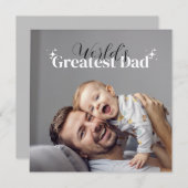 Beste papa van de wereld: aanpasbare fotogelkaart feestdagenkaart (Voorkant / Achterkant)