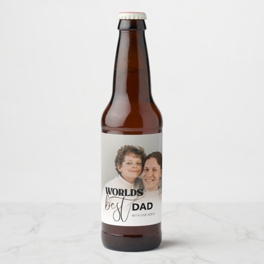 Beste Papa van de Wereld Bier Etiket (Voorkant)