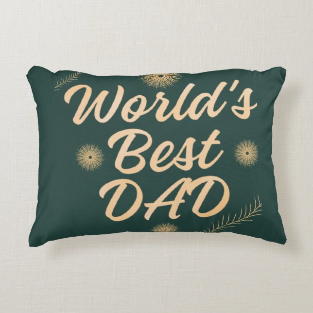 Beste Papa van de Wereld  Eenvoudige Typografie Va Accent Kussen (Voorkant)