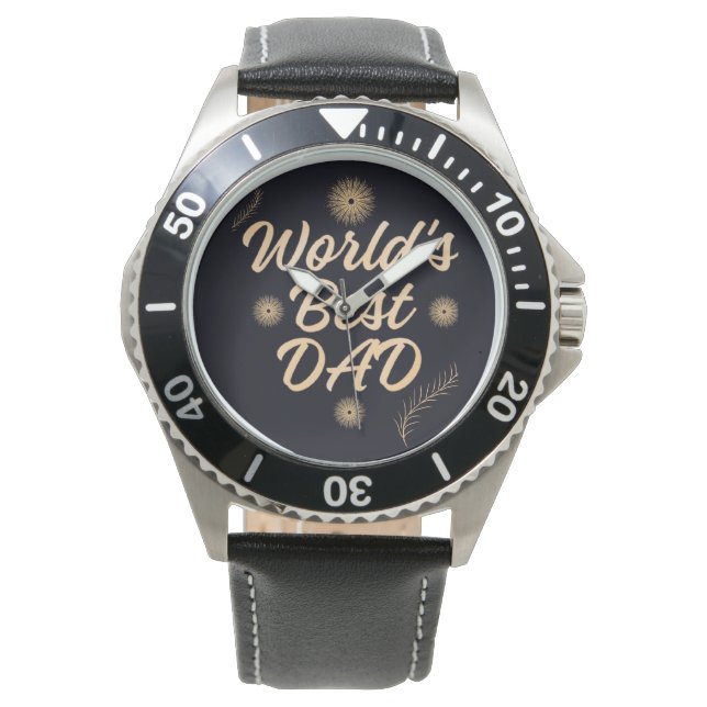 Beste Papa van de Wereld  Eenvoudige Typografie Va Horloge (Voorkant)