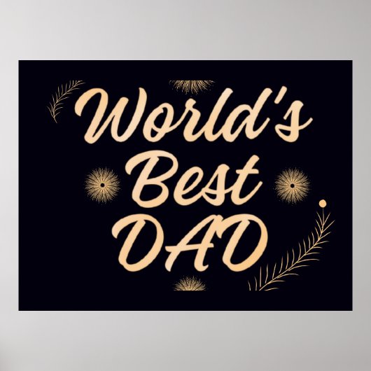 Beste Papa van de Wereld  Eenvoudige Typografie Va Poster (Voorkant)