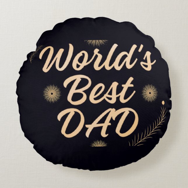 Beste Papa van de Wereld  Eenvoudige Typografie Va Rond Kussen (Voorkant)