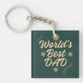 Beste Papa van de Wereld Eenvoudige Typografie Va Sleutelhanger (voorkant)