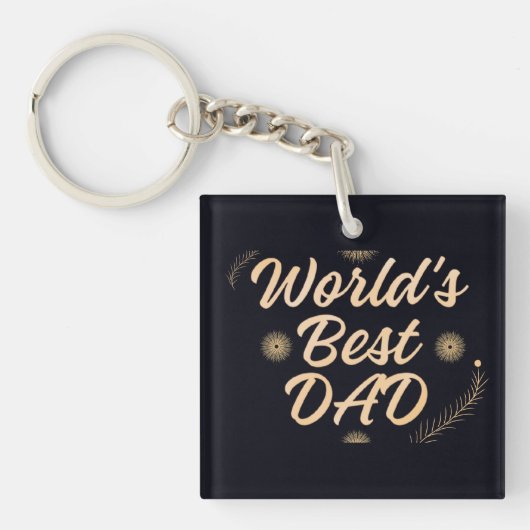 Beste Papa van de Wereld Eenvoudige Typografie Va Sleutelhanger (voorkant)