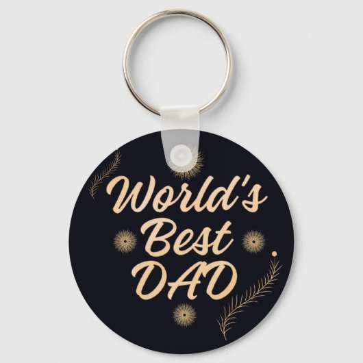 Beste Papa van de Wereld Eenvoudige Typografie Va Sleutelhanger (Voorkant)