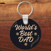 Beste Papa van de Wereld Eenvoudige Typografie Va Sleutelhanger (Voorkant)