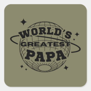 Beste Papa van de Wereld Gelukkig Vaderdag Cadeau Vierkante Sticker