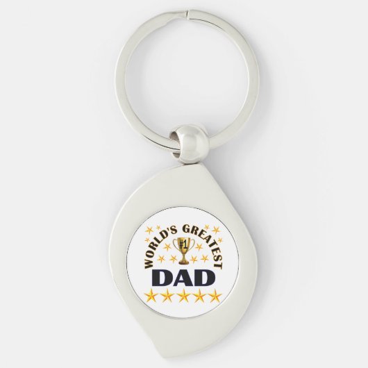Beste Papa van de Wereld, gouden sterren, Sleutelhanger (Voorkant)