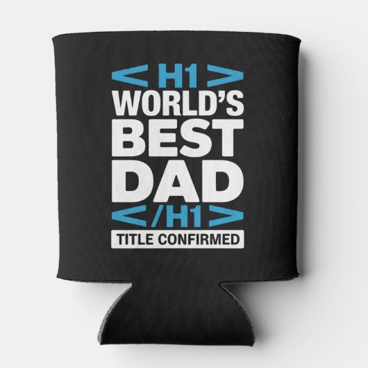 Beste Papa van de Wereld H1 HTML Code Drink Blikjeskoeler (Achterkant)