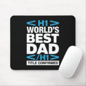 Beste Papa van de Wereld H1 HTML Programmeur Burea Muismat (Met muis)