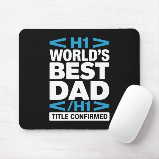 Beste Papa van de Wereld H1 HTML Programmeur Burea Muismat (Met muis)