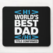 Beste Papa van de Wereld H1 HTML Programmeur Burea Muismat (Voorkant)