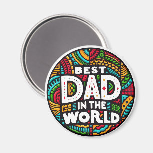 Beste Papa van de Wereld - Levendig Regenboog Moza Magneet