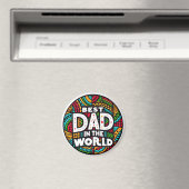 Beste Papa van de Wereld - Levendig Regenboog Moza Magneet (Insitu (Vaatwasser))