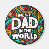 Beste Papa van de Wereld - Levendig Regenboog Moza Magneet (Voorkant)