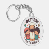 Beste papa van de wereld - Liefdevolle Moslim Vade Sleutelhanger (Voorkant Links)