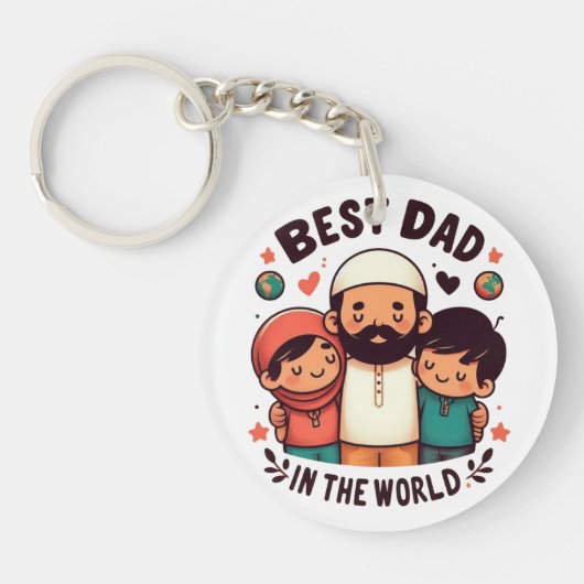 Beste papa van de wereld - Liefdevolle Moslim Vade Sleutelhanger (Voorkant)