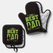 Beste Papa van de Wereld Ovenwant & Pannenlap Set (Voorkant / Achterkant)