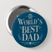 Beste Papa van de Wereld Ronde Button 4,0 Cm (Voorkant /achterkant)