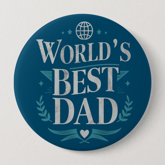 Beste Papa van de Wereld Ronde Button 4,0 Cm (Voorkant)