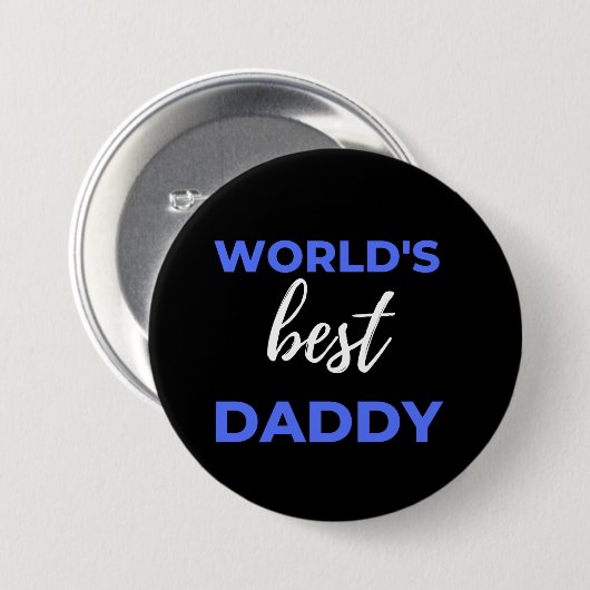Beste papa van de wereld ronde button 7,6 cm (Voorkant /achterkant)