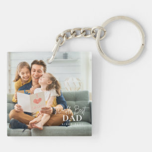Beste Papa van de Wereld Sinds 20XX Modern Foto Sleutelhanger